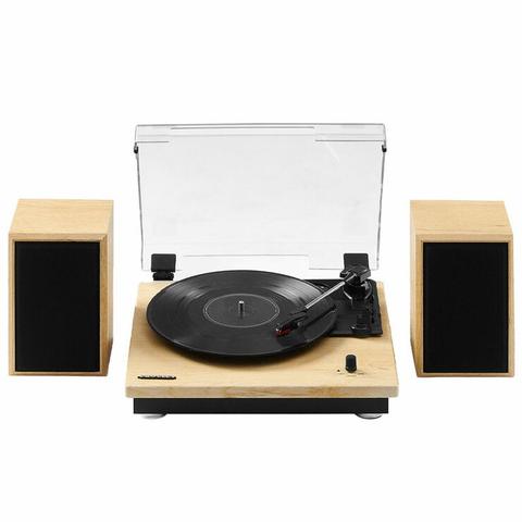 Crosley Brio Record Player With Bookshelf Speakers Natural CR6043A-NA4