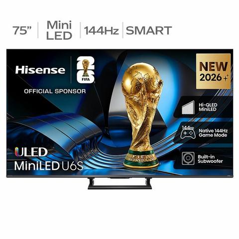 Hisense 75 Inch U6S ULED Hi-QLED Mini LED 4K Smart TV 75U6SAU
