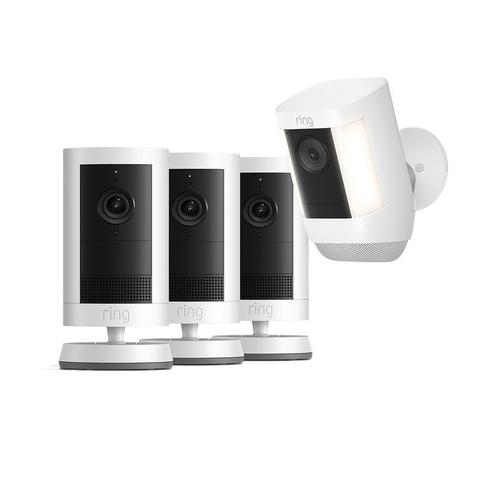 Ring Outdoor Camera Plus 2K 3 Pack + Spotlight Cam Pro 2K Battery White B0FH4GFDQP