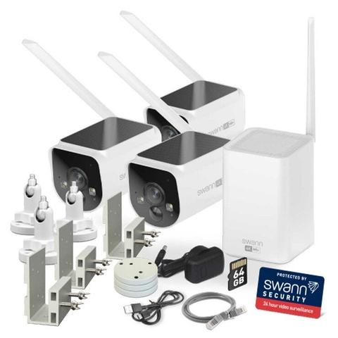 Swann MaxRanger 4K Solar 3 Camera Security System SWNVK-MAXV2SD3GM-AU