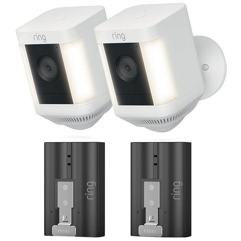 Ring Spotlight Cam Plus Battery 2 Pack with 2 Quick Release Battery Packs