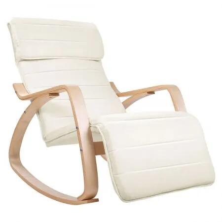 Artiss Rocking Armchair Footrest Nursing Beige Afton