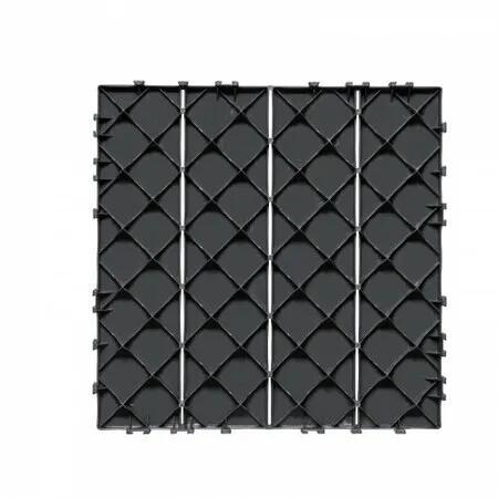 Interlocking Deck Tiles 10 Pack 12"x12" Plastic for Porch Dark Grey