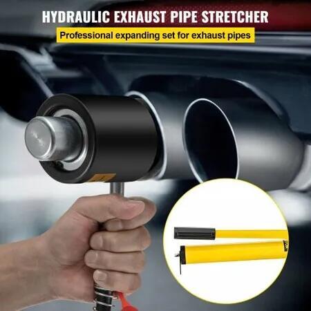 Hydraulic Exhaust Pipe Expander, 1-5/8" to 4-1/4" size, 10 T Manual Hydraulic Pipe Stretcher with 4 Dies and 2 Storing Case for Copper, Aluminum Tubes in Car Repairing