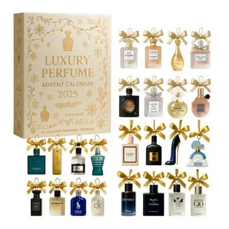 Luxury Brand Perfume Advent Calendar 2026, 24 Day 2D Acrylic Perfume Display Gift Set for Women and Men