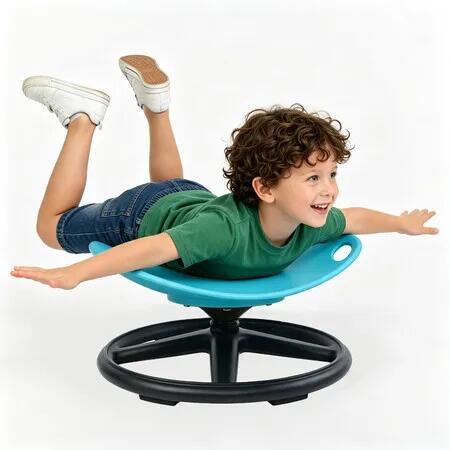 Spinning Chair Kids Sensory Swivel Sit Seat Balance Exercise Body Training Coordination Spinner Activity Autistic Autism ADHD Stool Blue