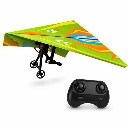 RC Paper Airplane Kit, DIY RC Plane with 20Pcs Colored Paper and Gyro Stabilizer, Lightweight Easy to Fly