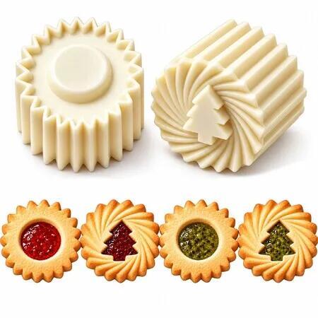 Christmas Tree Cookie Press,Double-Sided Pastry Mold Set,2-Pack