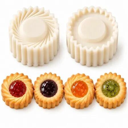 Christmas Tree Cookie Press,Double-Sided Pastry Mold Set,2-Pack Round