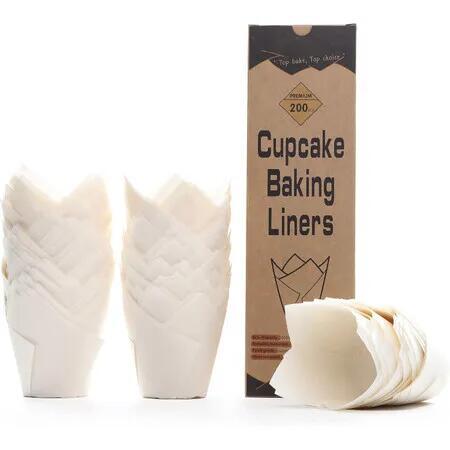 200pcs Natural Tulip Cupcake Liners for Baking Muffin Liners