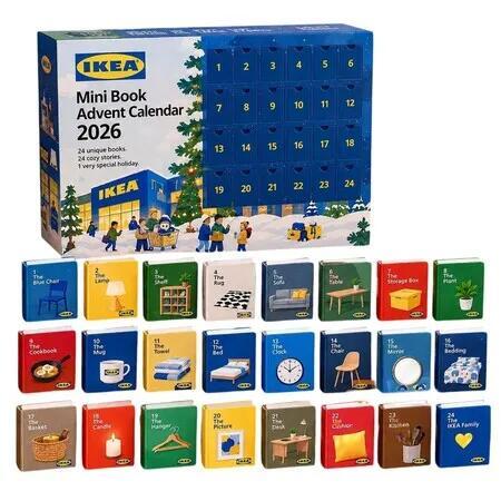 Furniture Mini Book Christmas Advent Calendar 2026 Blind Box Countdown  Acrylic Christmas Tree ornaments Women Surprise  Holiday Family Fun
