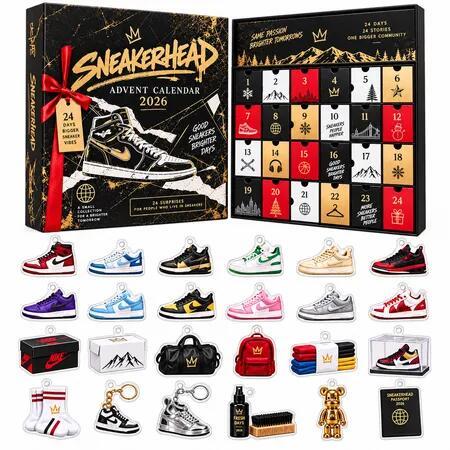 Basketball Sneakers Classic Retro Sneakers Christmas Advent Calendar 2026 Blind Box Countdown Acrylic  Tree ornaments  Surprise  Holiday Family Fun