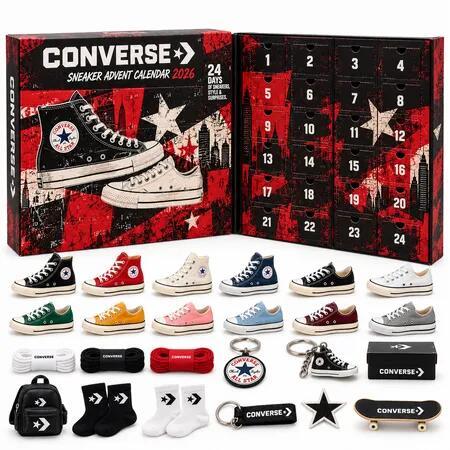 Canvas Sneakers Christmas Advent Calendar 2026 Blind Box Countdown  Acrylic Christmas Tree ornaments Women Surprise  Holiday Family Fun