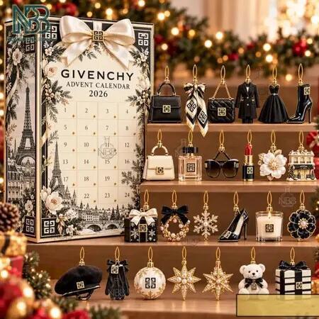 Luxury Brand Products Advent Calendar 2026, 24 Day Christmas Countdown Calendar 2D Acrylic Ornament Luxury Brand Products Collectibles Christmas Gift