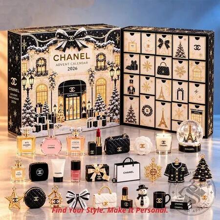 Luxury Brand Products Advent Calendar 2026, 24 Day Christmas Countdown Calendar 2D Acrylic Ornament Luxury Brand Products Collectibles Christmas Gift