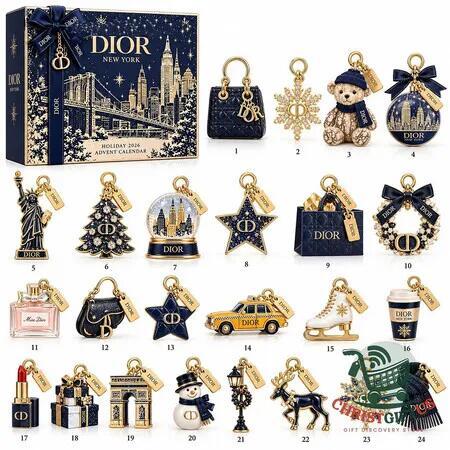 Luxury Brand Products Advent Calendar 2026, 24 Day Christmas Countdown Calendar 2D Acrylic Ornament Luxury Brand products Collectibles Christmas Gift