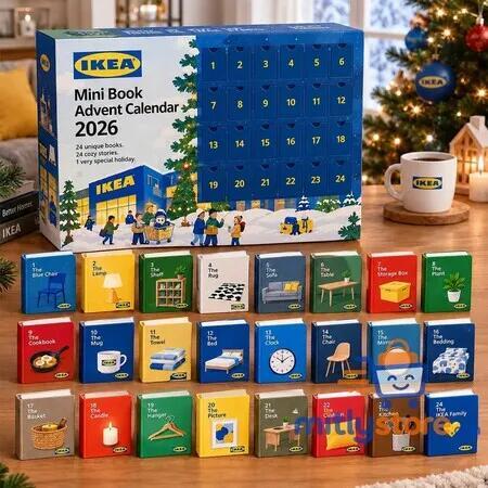 Luxury Funiture Mini Books Advent Calendar 2026, 24 Day Christmas Countdown Calendar 2D Acrylic Ornament Mini books Collectibles Christmas Gift
