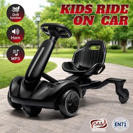 Electric Ride On Car Kids Vehicle Toy Off Road Pedal Go Cart Drifting Truck Child Racing Outdoor 6V Battery Powered 4.2-4.8km/h Adjustable Seat Music
