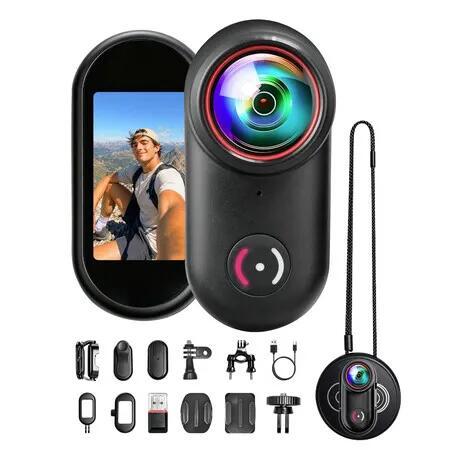 Mini Body Camera,4K Action Camera Wearable POV Thumb Camera