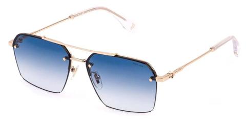 Police SPLQ90 FORCE 9 0300 Men's Sunglasses Gold Size 59
