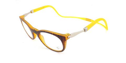 CliC VUNETIC ALLEGRO Yellow Men's Glasses Brown Size +2.00 - Private Health Rebate - Blue Light Block Available
