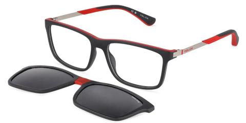 Police UK182 AERO 1 JR With Clip-On 968P Kids' Glasses Grey Size 51 - Private Health Rebate - Blue Light Block Available