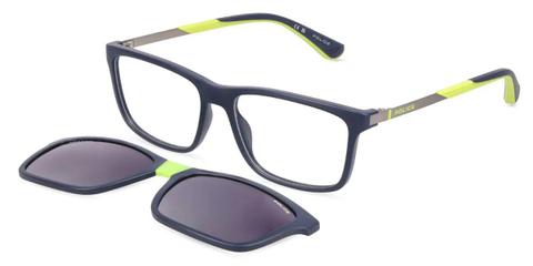 Police UK182 AERO 1 JR With Clip-On SMNP Kids' Glasses Blue Size 51 - Private Health Rebate - Blue Light Block Available