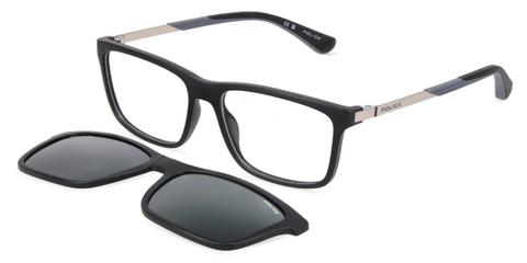 Police UK182 AERO 1 JR With Clip-On U28P Kids' Glasses Black Size 51 - Private Health Rebate - Blue Light Block Available
