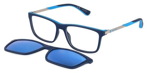 Police UK182 AERO 1 JR With Clip-On U43P Kids' Glasses Blue Size 51 - Private Health Rebate - Blue Light Block Available