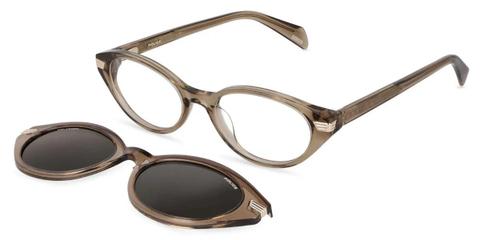 Police UPLV67 LYRA 3 With Clip-On 760P Women’s Glasses Brown Size 51 - Private Health Rebate - Blue Light Block Available