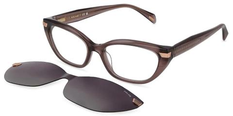 Police UPLV70 NOVA 4 With Clip-On 6XMP Women’s Glasses Brown Size 54 - Private Health Rebate - Blue Light Block Available