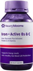 Henry Blooms Iron Plus Active Bs And C 30 Capsules