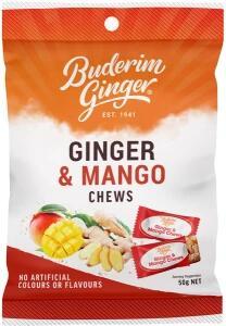 Buderim Ginger Ginger & Mango Chews 12x50g