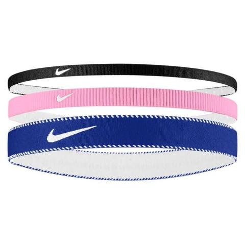 Nike Flex Classic Mixed Width Headband - 3 Pack - Black/Pink Rise/White
