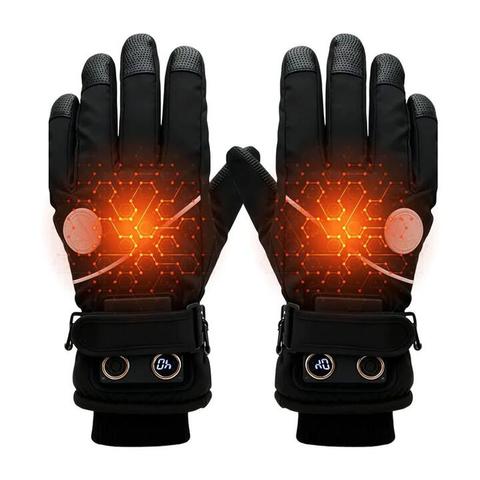 TENGOO Unisex Smart Heated Gloves, Touch Screen Thermal Ski Gloves with LED Temperature Display for Winter Cycling and O