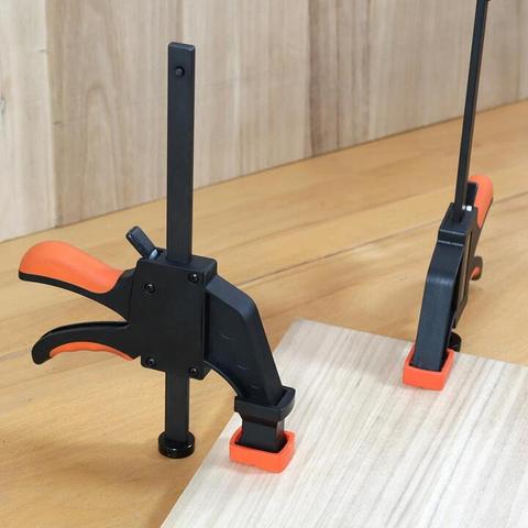 Quick-Grip Bench Dog Clamps with Extension for 19mm & 20mm Dog Holes One-Handed Woodworking Hold Down Clamp