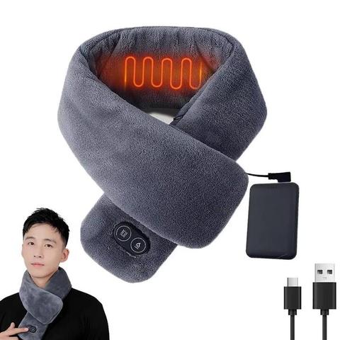TENGOO Unisex Smart Heating Massage Scarf, USB Powered Thermal Neck Warmer with 3 Temperature Gears and 4 Vibration Mode