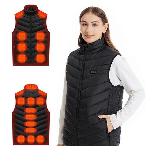 TENGOO HW-21 Unisex Smart Heated Vest, 21 Heating Zones Thermal Waistcoat with USB Charging and 3 Speed Temperature Cont