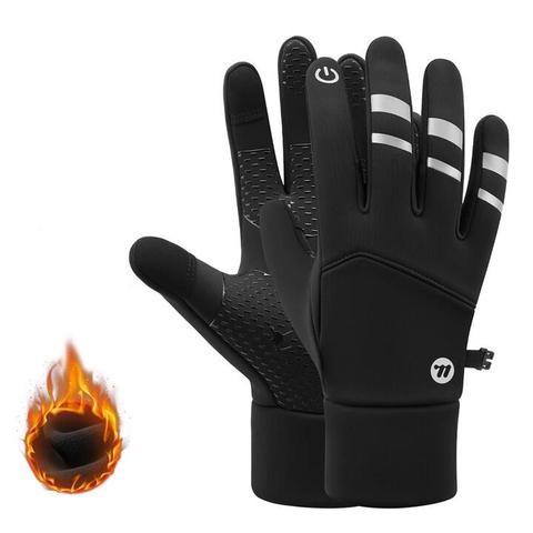WEST BIKING Winter Cycling Gloves, Thermal Windproof Touchscreen MTB Road Bicycle Gloves with Anti Slip Palm for Cold We