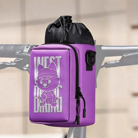 WEST BIKING Bicycle Water Bottle Bag, 2.5L Thermal Insulation Handlebar Bag and Shoulder Pack for Folding Bikes and Elec
