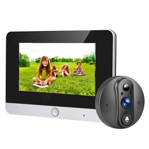 Smart Peephole Video Doorbell Camera Kit 5 Inch LCD Monitor 1080P HD 120° Ultra Wide PIR Motion Detection Tuya WiFi 1000