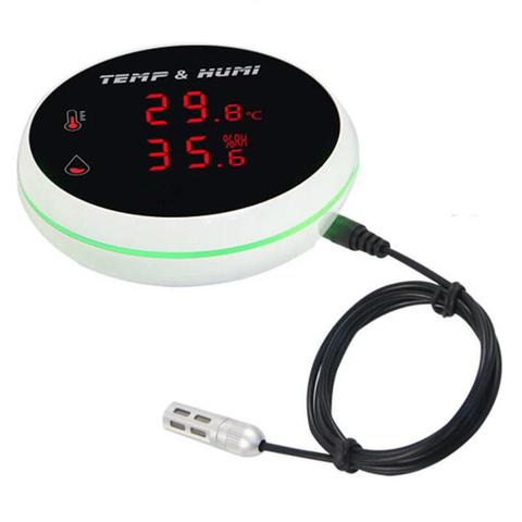 SNT957WDE WiFi Temperature Humidity Alarm Tuya APP Remote Monitor External Probe LED Display High Low Alarm 1100mAh Back