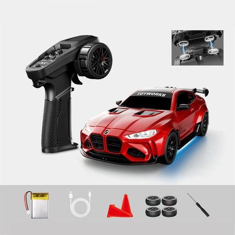 Hstar D43-06Q RTR 1/43 2.4G 4WD Mini Drift RC Car Gyro Full Proportional Magnetic Alloy Body Shell LED Light Remote Cont