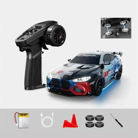 Hstar D43-06S RTR 1/43 2.4G 4WD Mini Drift RC Car Gyro Full Proportional Magnetic Alloy Body Shell LED Light Remote Cont