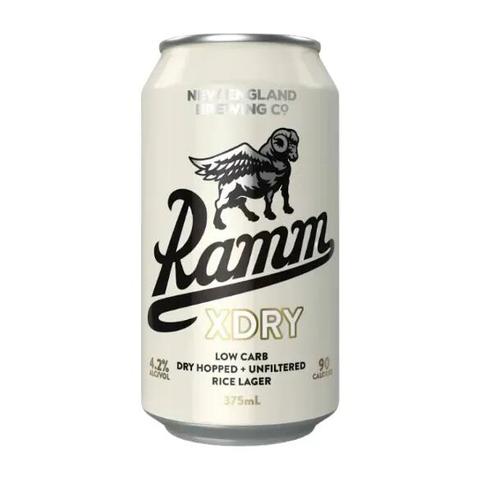 New England RAMM X DRY Low Carb Rice Lager 375ml Can - Case of 24