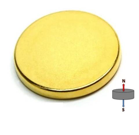 Neodymium Disc Magnet - 5mm x 1mm | Gold Coating | N50