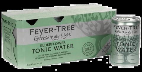 Fever-Tree Refreshingly Light Elderflower Tonic Water Cans (150ml x 8)