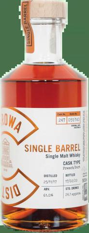 Corowa Distilling Co. French Oak Port Cask Single Malt Australian Whisky (500mL)