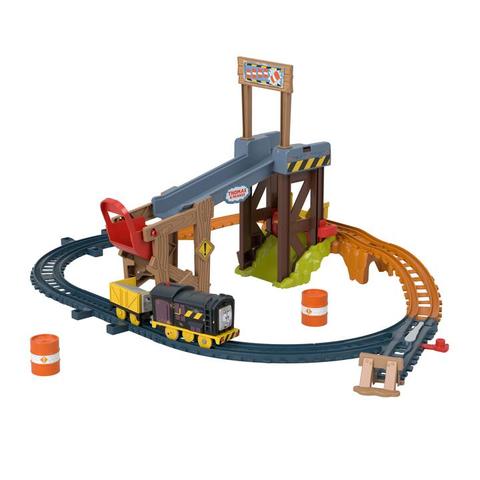 Thomas & Friends Diesel’s Lift & Load Construction Set, Motorized Toy Train with Track & Cargo