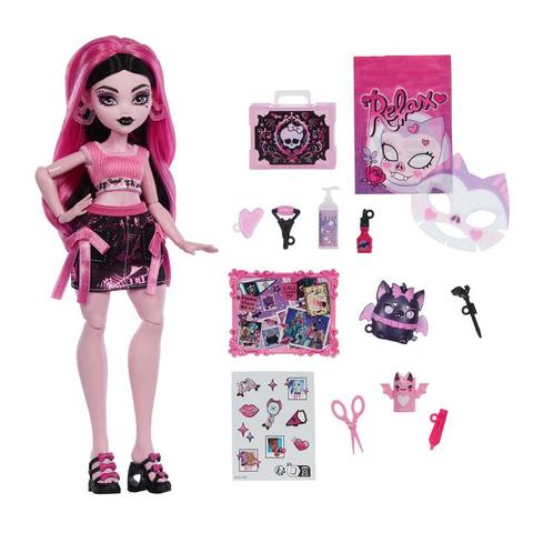 Monster High Self-Scare Secrets Draculaura Fashion Doll with 13 Realistic Accessories